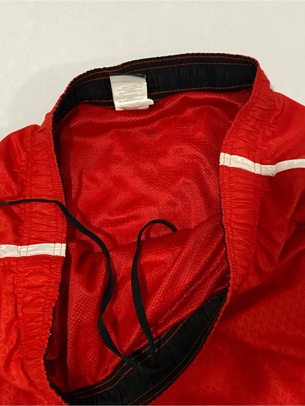 Nike Mens Shorts Red  with White Stripe and Black Trim / NiKe Mens Swimwear